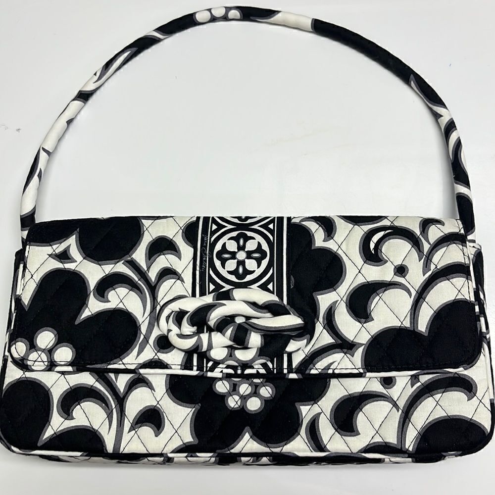 Vera Bradley Night and Day Knot Convertible Shoulder/Clutch Black/Gray/White Bag